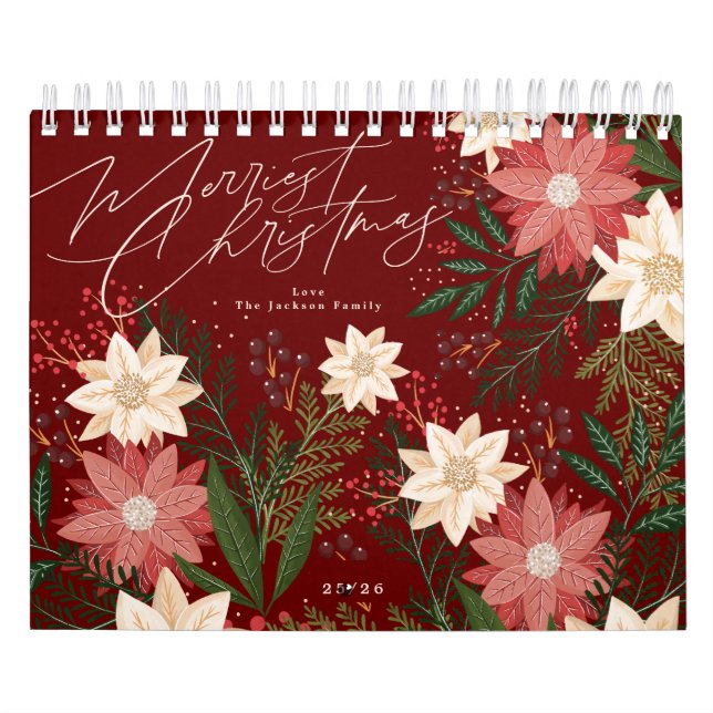 Calendrier Joyeux Noël Marron Classique (Protection)