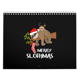 Calendrier Joyeux Sloth Santa Hat Noël aux amoureux