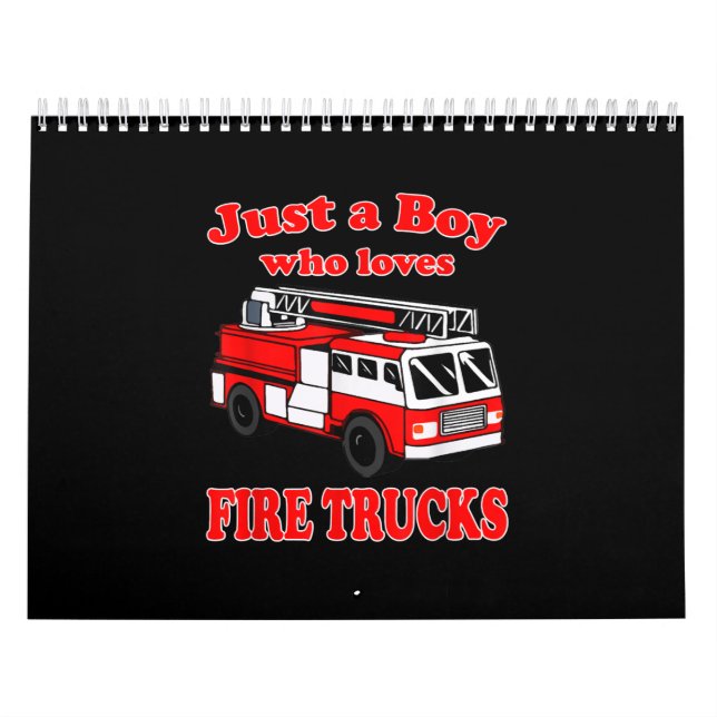 Calendrier Juste Garçon qui aime Firetruck & Toddler Firefigh (Protection)