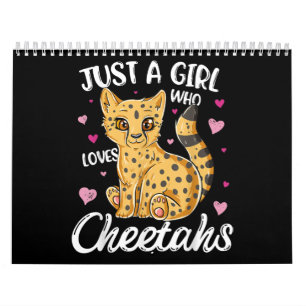 Calendrier Juste une fille qui aime les guépards Heart Che