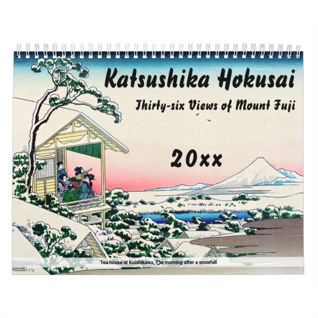 Calendrier Katsushika Hokusai - 36 Vues sur le Mont Fuji (Protection)
