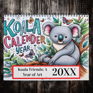 Calendrier Koala Friends : A Year of Art 2025/2026 Calendar