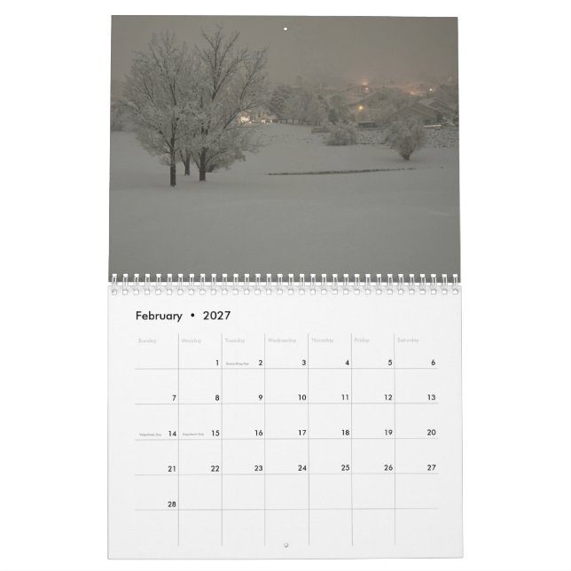 Calendrier La chaîne de montagnes de Sierra Nevada (Feb 2027)