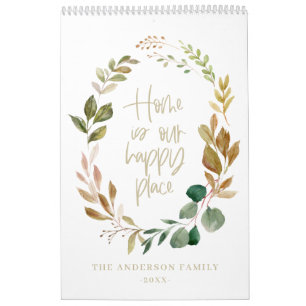 Calendrier La maison est notre heureux endroit aquarelle phot