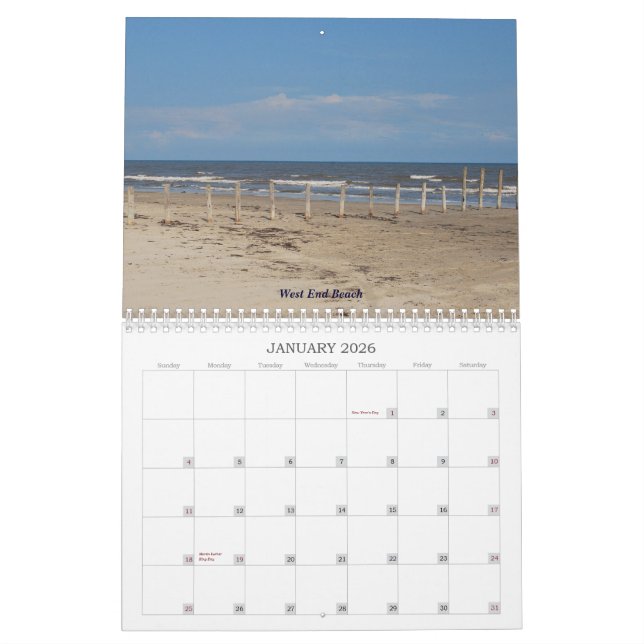 Calendrier La photographie de TeraBella présente Galveston, (Jan 2026)