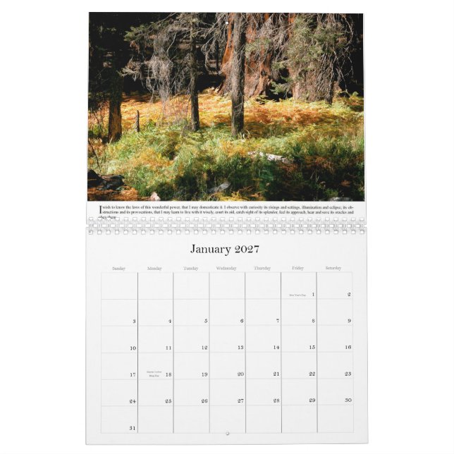 Calendrier La Science d'Emerson du Spriit (Jan 2027)