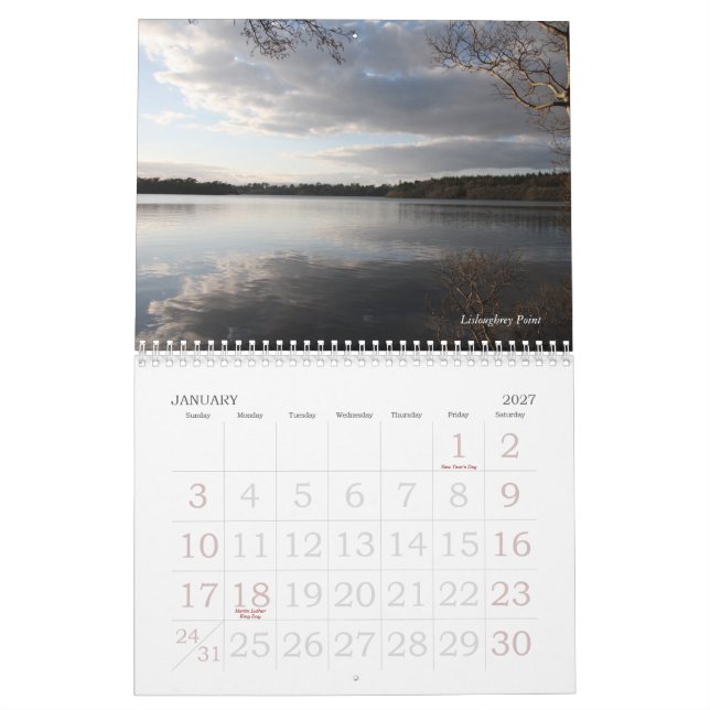 Calendrier Lacs Connemara (Jan 2027)