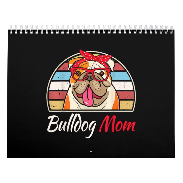 Calendrier L'Anglais Bulldog Lover Cadeaux Bulldog Maman (Protection)