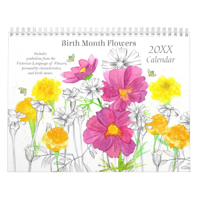 Calendrier Langue Victorienne Des Fleurs Mois De Naissance (Protection)