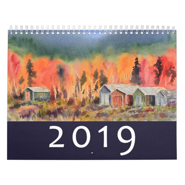 Calendrier L'aquarelle aménage le mur en parc 2019 (Protection)