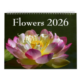 Calendrier Large Flowers 2026 Calendar