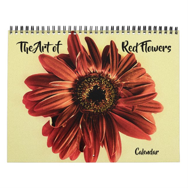 Calendrier L'art des fleurs rouges (Protection)