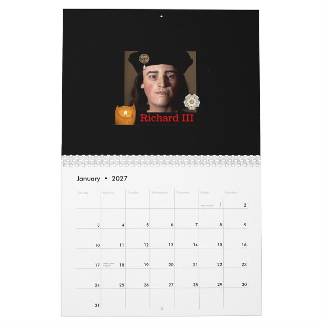 Calendrier L'avènement de Richard III (Jan 2027)
