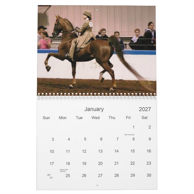 Calendrier Le bel Américain Saddlebred (Jan 2027)