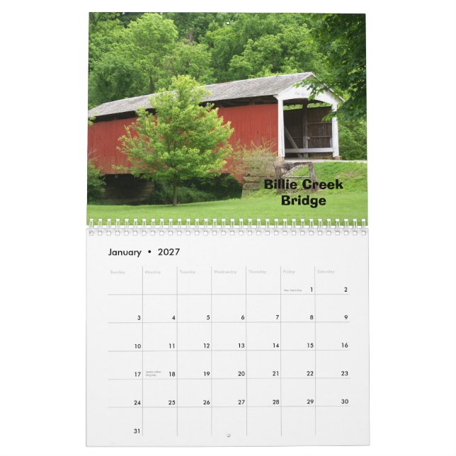 Calendrier Le comté de Parke Indiana (Jan 2027)
