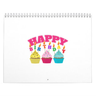 Calendrier Le joyeux anniversaire mire des petits gâteaux -