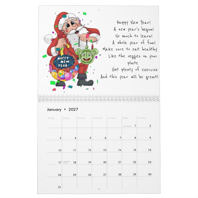 Calendrier Le père noël orienté (Jan 2027)