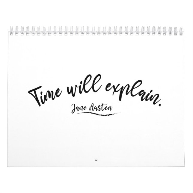 Calendrier Le temps nous expliquera. Jane Austen (Protection)