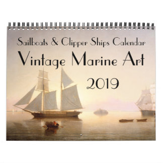 Calendrier Le voilier vintage de bateau de tondeuse fait de