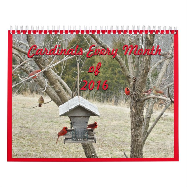 Calendrier Les cardinaux pour le chaque mois 2016 peuvent (Protection)
