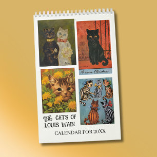 Calendrier Les Chats de Louis Wain 2027 Une Seule Page