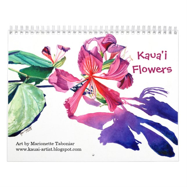 Calendrier Les fleurs de Kauai (Protection)