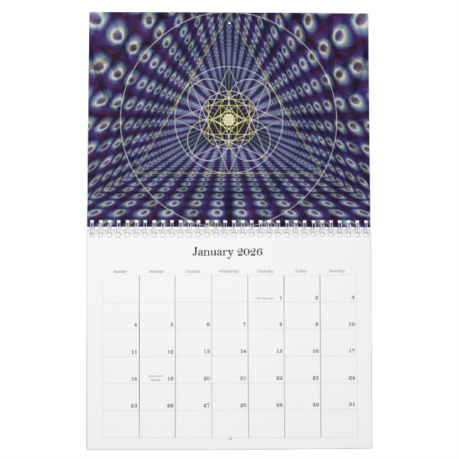 Calendrier Les géométries de système solaire par Martineau (Jan 2026)