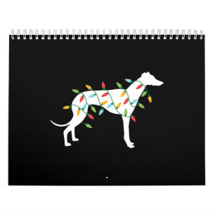 Calendrier Les lumières de Noël greyhht t les cadeaux chien
