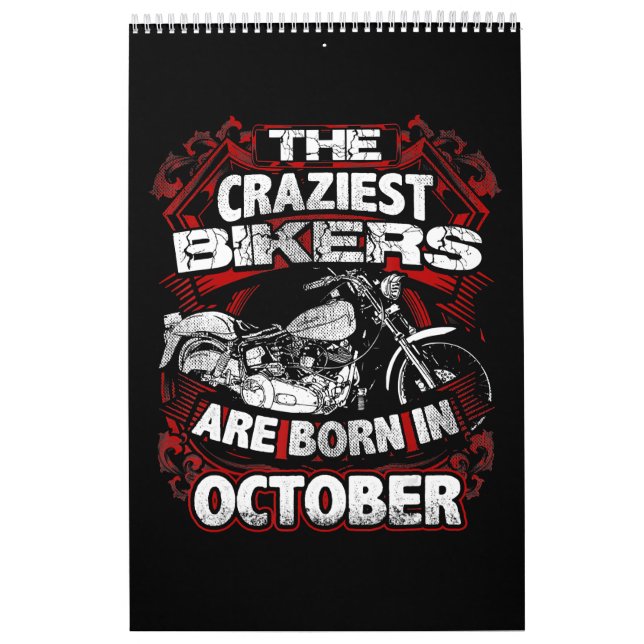 Calendrier Les motards les plus fous sont nés Octobre Motorcy (Protection)
