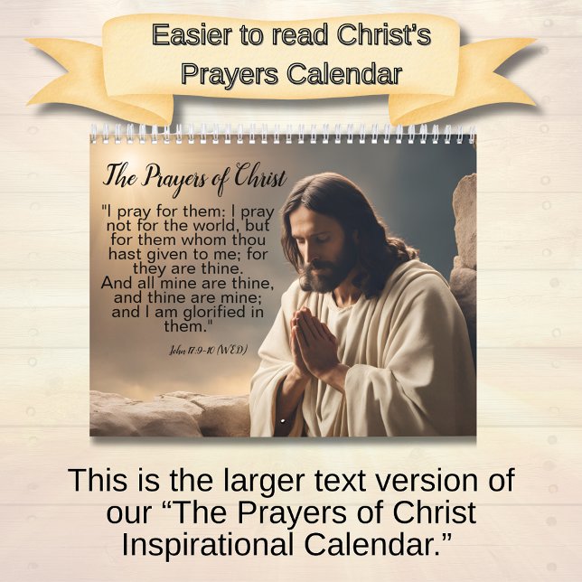 Calendrier Les Prières du Christ - Édition Gros Caractères (Larger text version of The Prayers of Christ calendar)