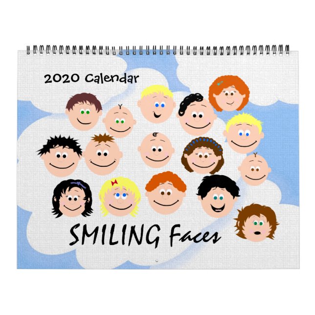 Calendrier Les visages des enfants souriants personnalisent v (Protection)