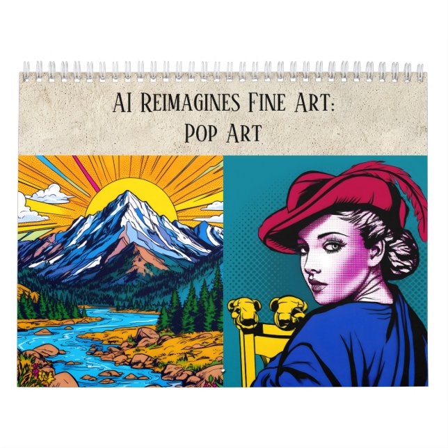 Calendrier L'esthétique de l'art Pop AI - Beaux-arts remixés (Protection)