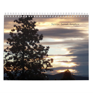 Calendrier Lever de soleil, coucher du soleil, écriture