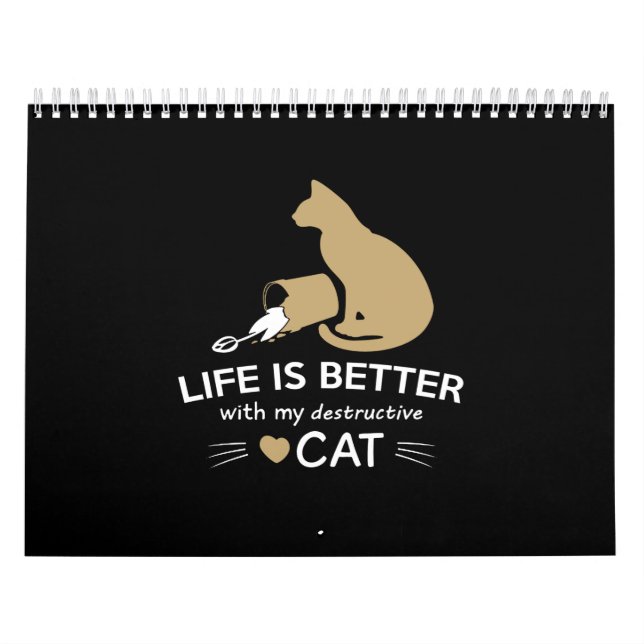 Calendrier life is better with my destructive cat (Protection)