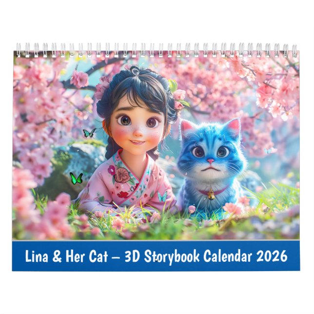 Calendrier Lina & Her Cat – 3D Storybook Calendar 2026 (Protection)