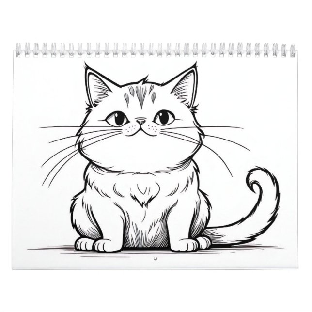 Calendrier Line Drawings of Cats and Dogs  (Protection)