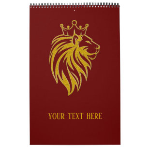 Calendrier Lion Avec Couronne - Style Or 2