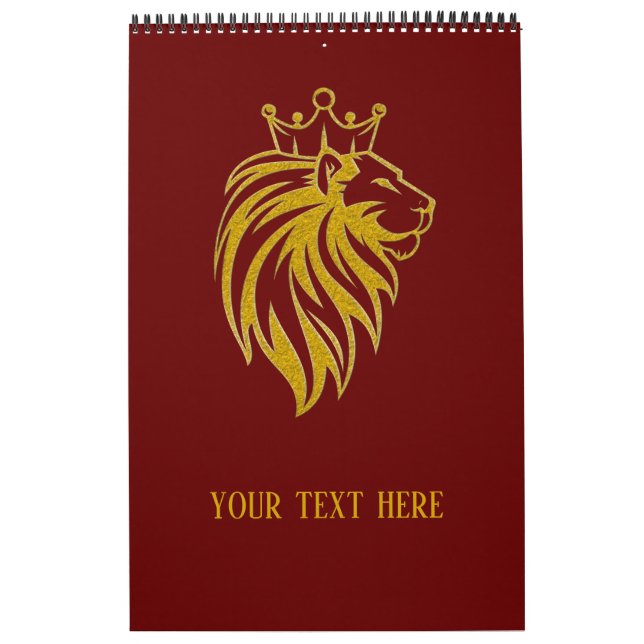 Calendrier Lion Avec Couronne - Style Or 2 (Protection)