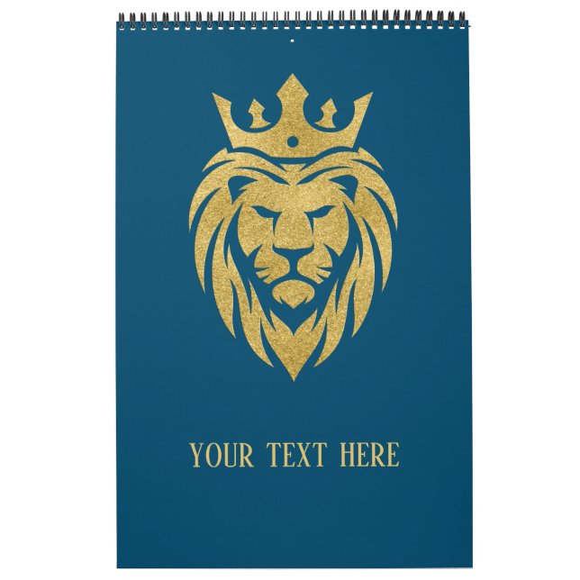 Calendrier Lion Avec Couronne - Style Or 3 (Protection)