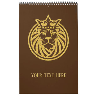 Calendrier Lion Avec Couronne - Style Or 4