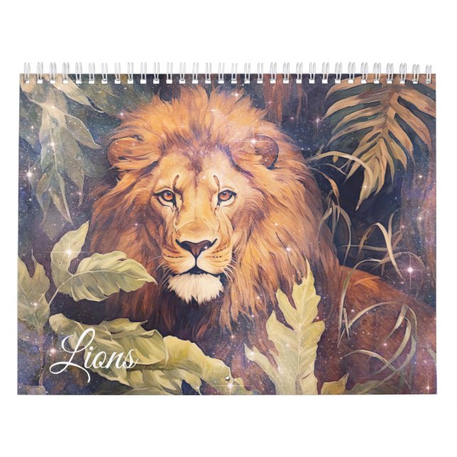 Calendrier Lions fantastiques dans un style abstrait (Protection)