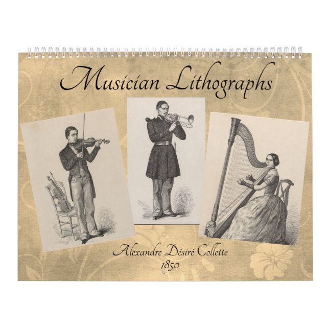 Calendrier Lithographies musiciennes - Lithographie musicale  (Protection)