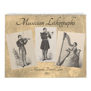 Calendrier Lithographies musiciennes - Lithographie musicale