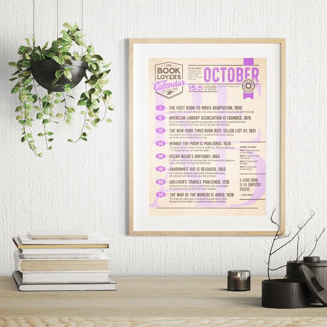 Calendrier littéraire Affiche d'octobre (Créateur téléchargé)