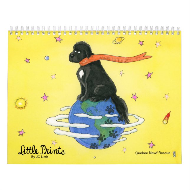 Calendrier Little Prints - Funny Newfoundland Dog Calendar (Protection)