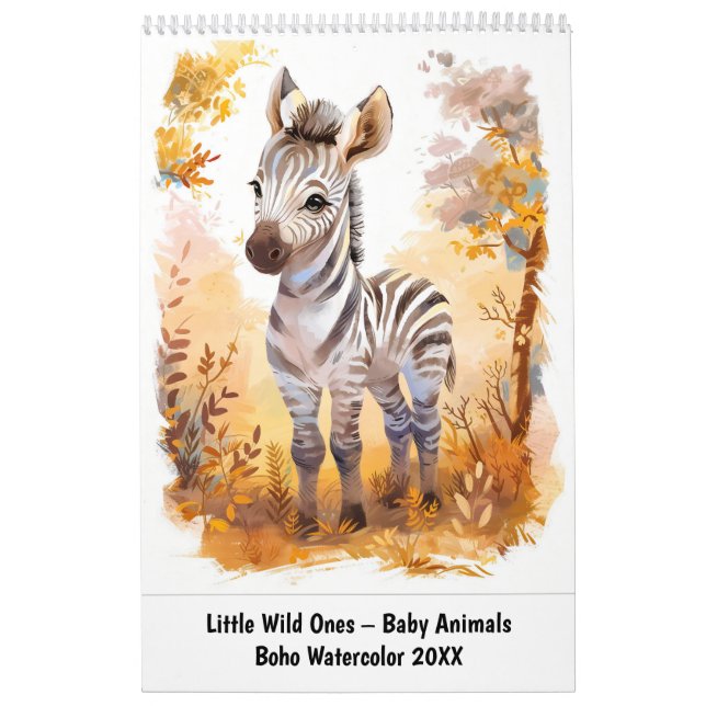 Calendrier Little Wild Ones – Baby Animals in Boho Watercolor (Protection)