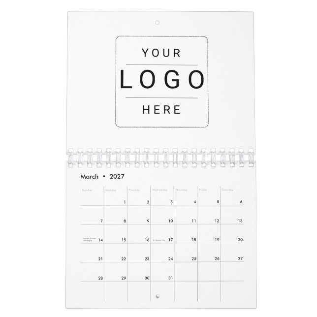 Calendrier Logo personnalisé (Mar 2027)