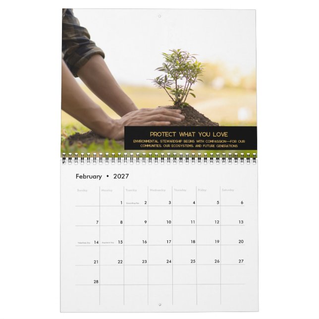 Calendrier Logo photo Black & Gold sur mesure (Feb 2027)