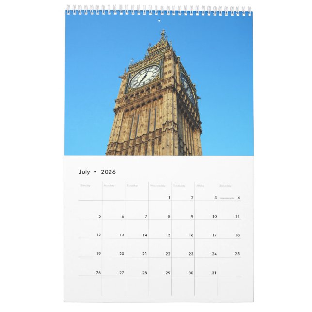 Calendrier Londres (Jul 2026)