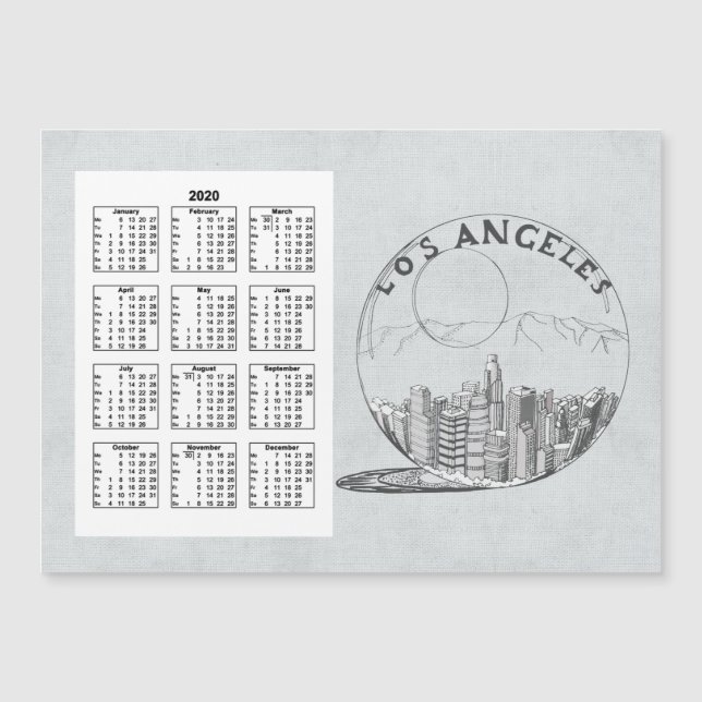 Calendrier Los angeles Année complète 2020 (Devant)
